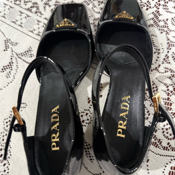 Authentic PRADA Modellerie Black Patent Leather Block Heel EU 37.5 US 7.5 - Picture 14 of 16